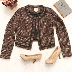 Silence + Noise Zipper Tweed Jacket